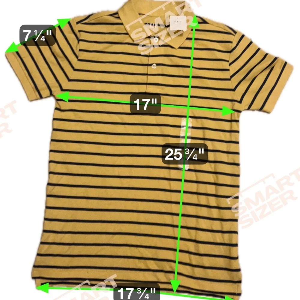GAP Kids Boys Yellow Navy Striped Short Sleeve‎ Polo Shirt Size XS